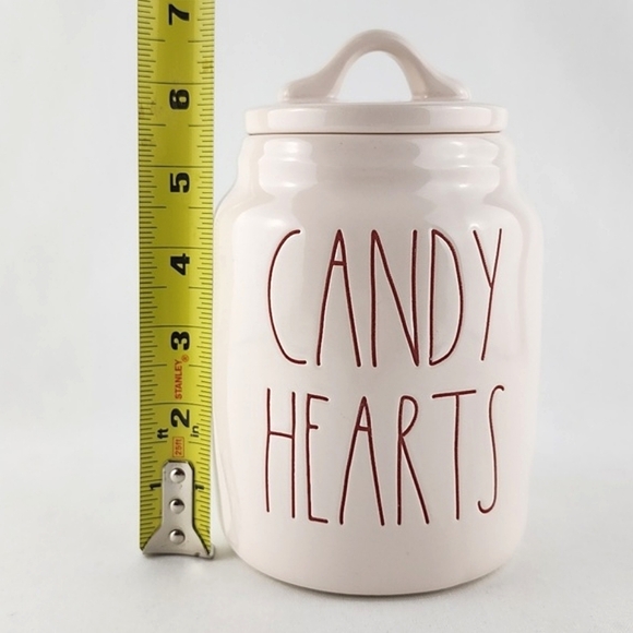 Rae Dunn By Magenta CANDY HEARTS Large Letters Ceramic Small 7 Inch Canister - Picture 9 of 10